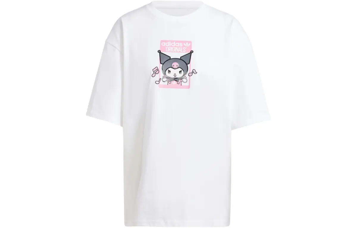 adidas originals X Hello Kitty Kuromi Graphic Oversized Tee White