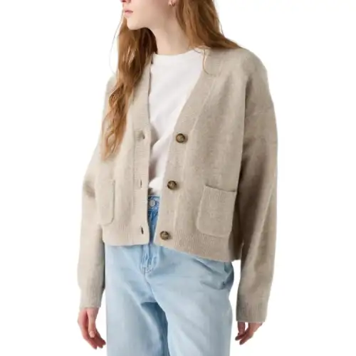 UNIQLO Sweaters Women's Beige V Neck Moderate Cardigan