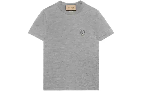 GUCCI T Shirts Women's Gray Crew Neck Moderate Straight Fit