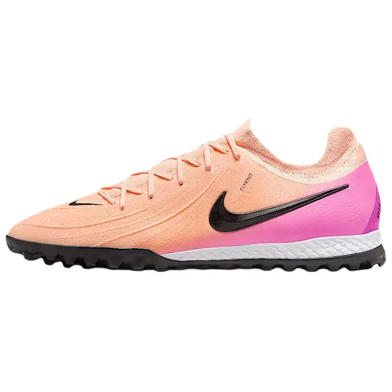 Nike Phantom GX 2 Pro TF Turf Slip Resistant Abrasion Resistant Soccer Shoes Unisex Pink Black