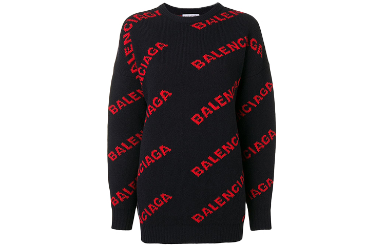 Balenciaga Sweaters Women's Black Crew Neck Moderate Other
