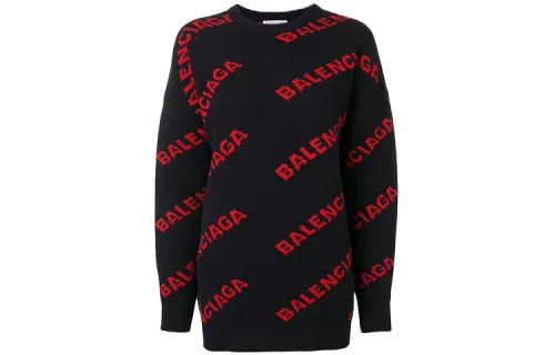 Balenciaga Sweaters Women's Black Crew Neck Moderate Other