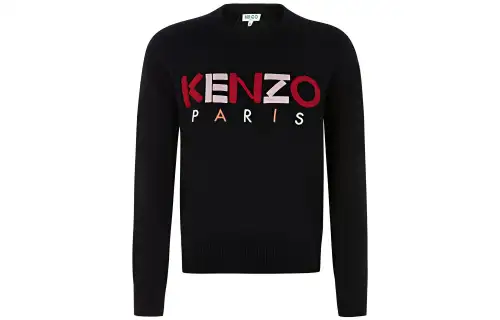 KENZO Letter Logo Sweaters Women's Black Crew Neck Moderate Other