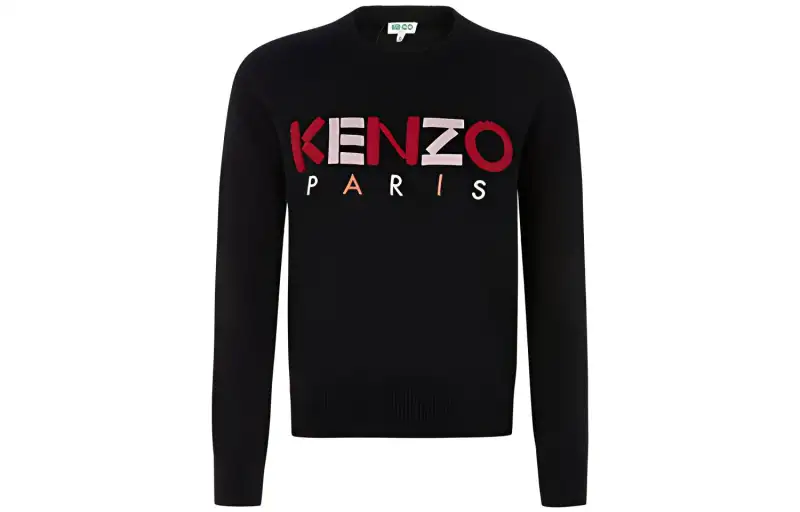 KENZO Letter Logo Sweaters Women's Black Crew Neck Moderate Other