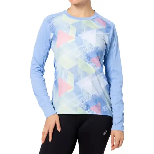 ASICS T Shirts Women's Blue Crew Neck