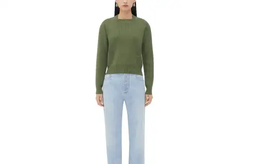 Bottega Veneta Sweaters Women's Green Square Collar Moderate Other