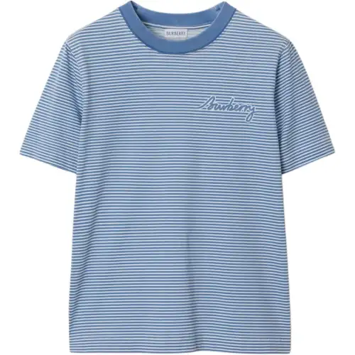 Burberry Striped Cotton T shirt