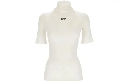 OFF-WHITE logo-print high-neck T-shirt