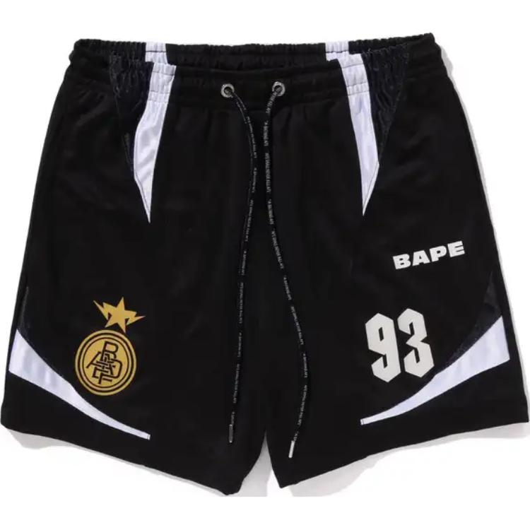 Bape Multi Logo Relaxed Fit Soccer Shorts
