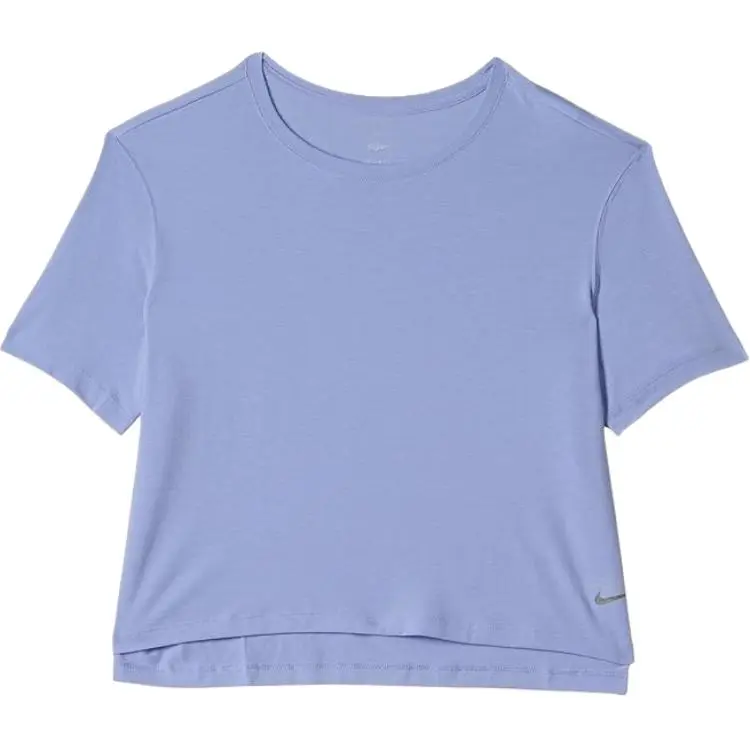 Nike T-Shirts Women's Purple Crew Neck Moderate Straight Fit