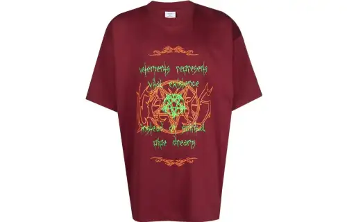 Vetements T Shirts Women's Red Crew Neck Moderate