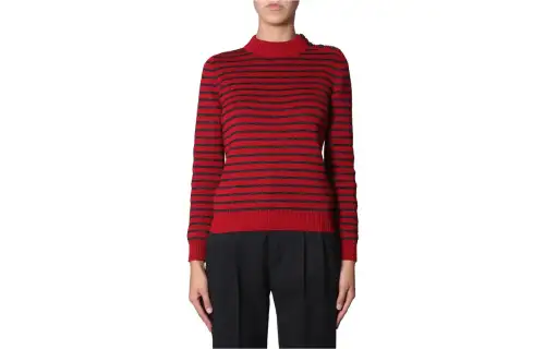 SAINT LAURENT Striped Knit Sweater