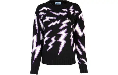 PRADA Sweaters Women's Black Crew Neck Moderate Other