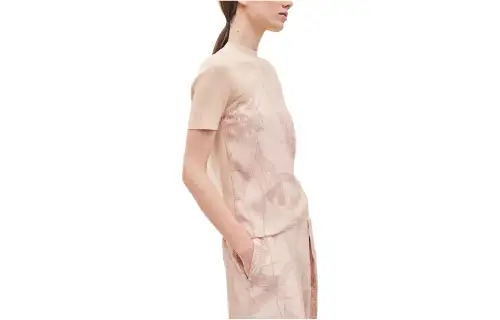 HERMES T Shirts Women's Pink Crew Neck Moderate