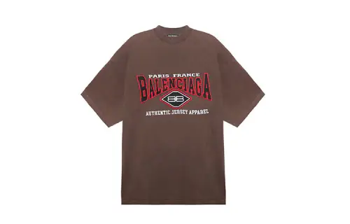 Balenciaga Logo Print T shirt Brown