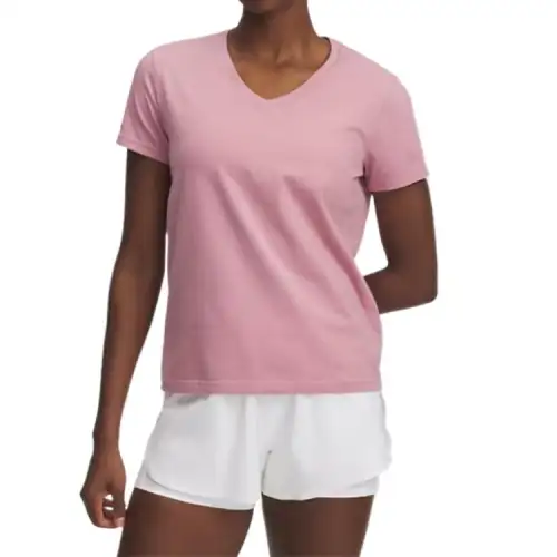 Under Armour IconCharged Cotton Regular T Shirt Women's Soft Pink