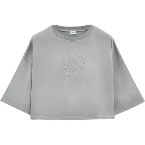 LOEWE Logo Embroidered Cropped T Shirt