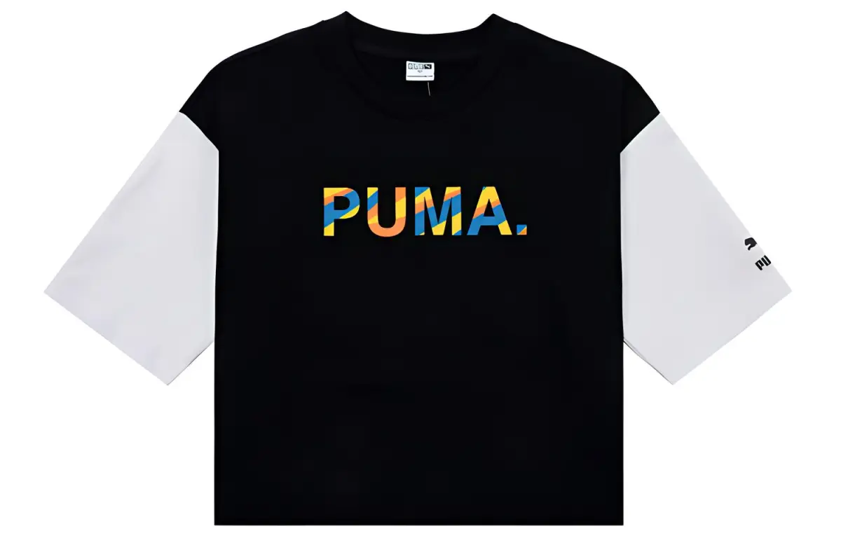 PUMA Drop Shoulder Sleeve T Shirt Women's Black