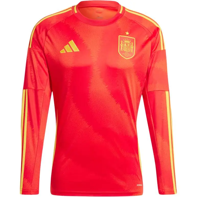 Adidas Spain National Team SPAIN 24 LONG SLEEVE HOME JERSEY Soccer Jersey Men's Red