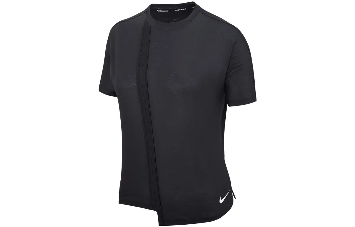 Nike T-Shirts Women's Black Crew Neck Moderate Straight Fit