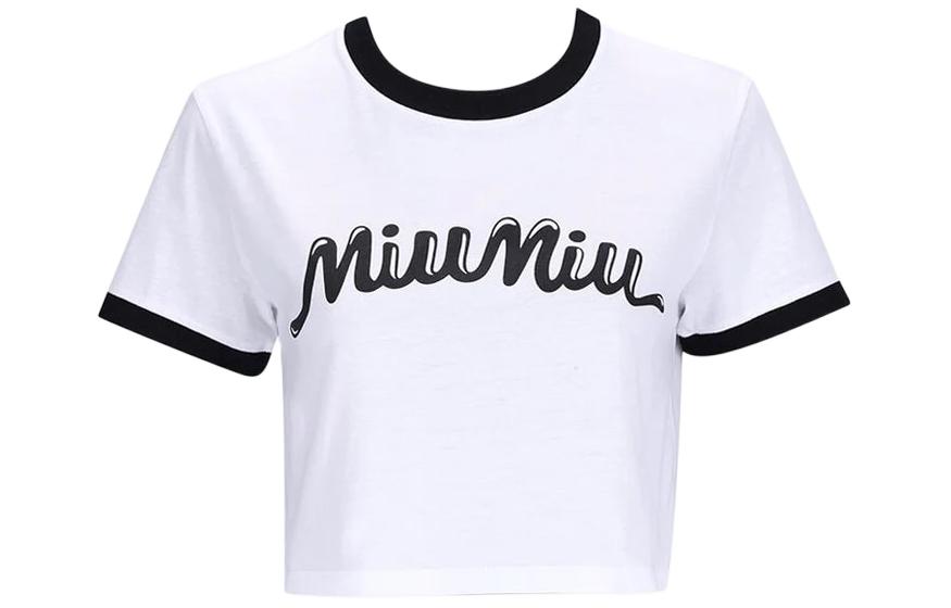 Женская футболка MIU MIU Logo T (белая)