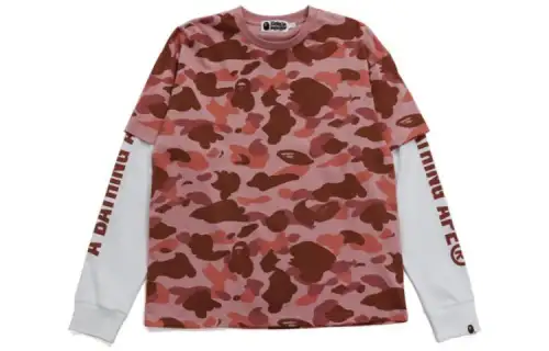 A BATHING APE Bape T Shirts Women's Crew Neck Moderate Mock Two Piece