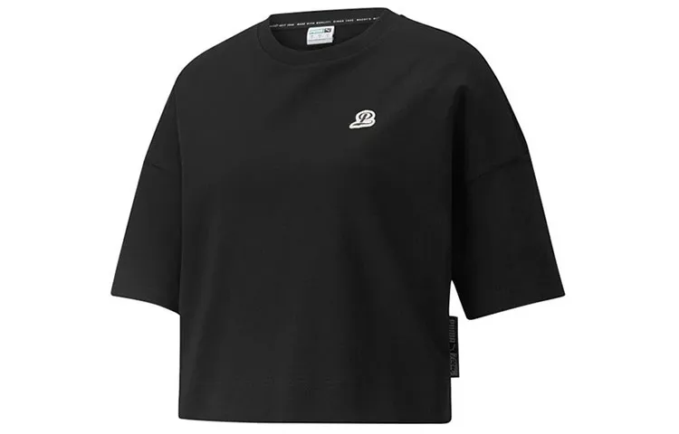 PUMA Drop Shoulder Sleeve T Shirt Women's Black