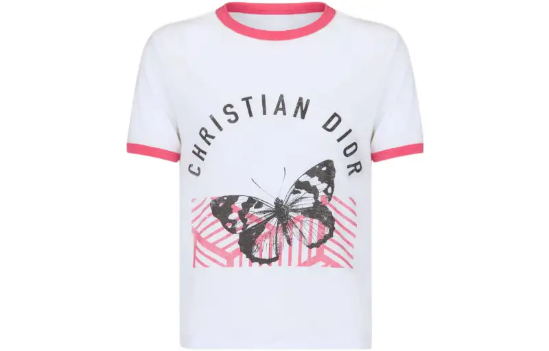 DIOR Quarterly New Products T Shirts Women's White Crew Neck Moderate Straight Fit
