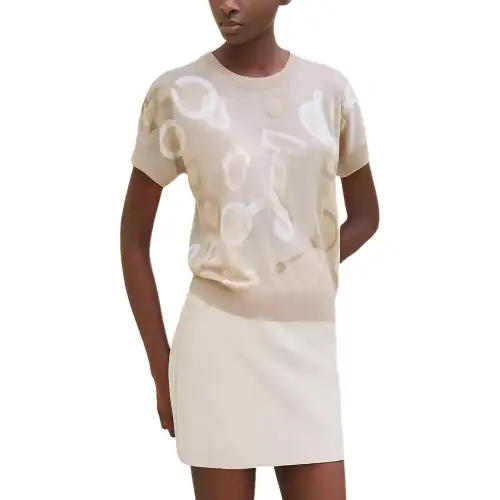 HERMES Sweaters Women's Beige Crew Neck Moderate Other