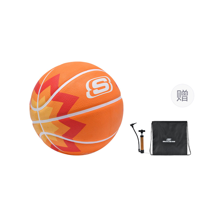 Skechers China Mainland Version Rubber Basketball Orange Size 5 Ball Training Kids'
