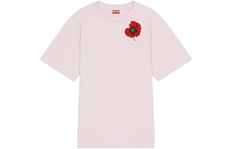 KENZO Poppy By Nigo Women's Oversized Pocket T Shirt Faded Pink