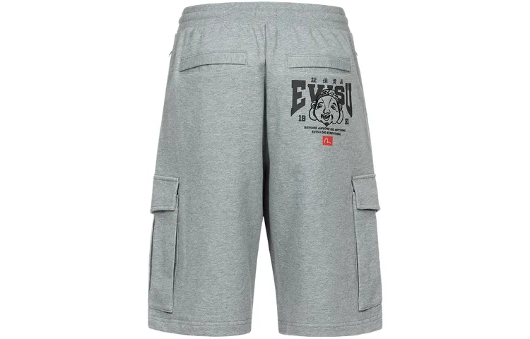 EVISU Sports Shorts Men's Heather Gray Moderate