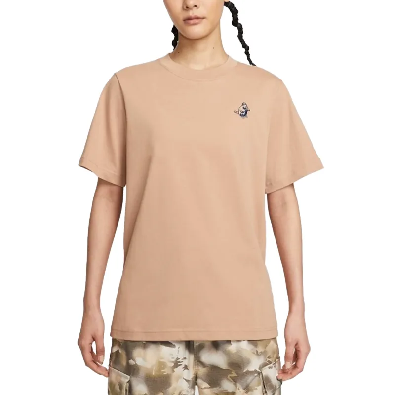 Nike T-Shirts Women's Khaki Crew Neck Moderate Other