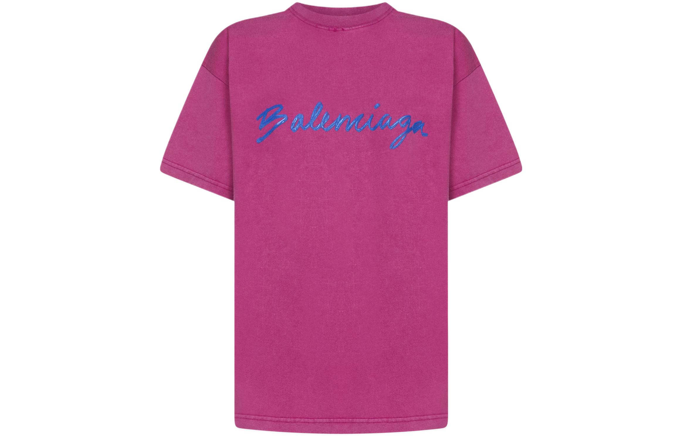 Женская футболка Balenciaga Balenciaga logo FW22T (пурпурная)