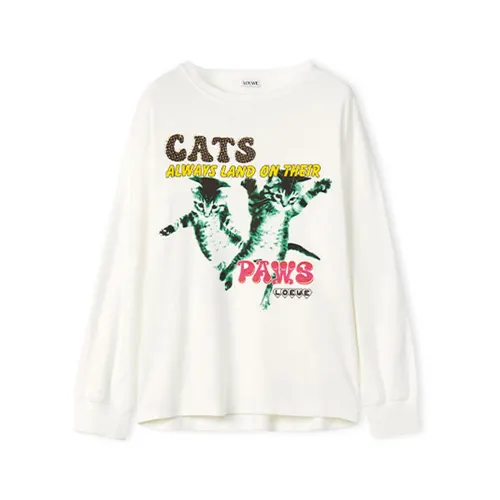 LOEWE Drop Shoulder Sleeve T Shirt Women's White