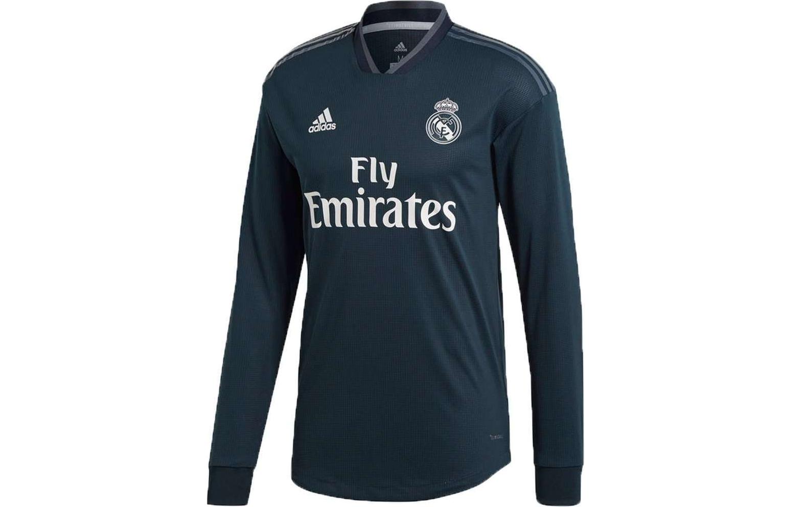 Adidas, letters and numbers, retro long-sleeve, football green football uniform, print, V-neckline