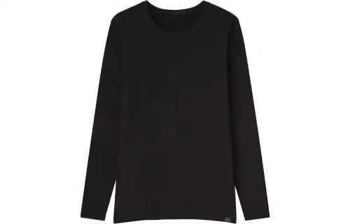 UNIQLO T Shirts Women's Black Crew Neck Thickened And Fleece Lined Other