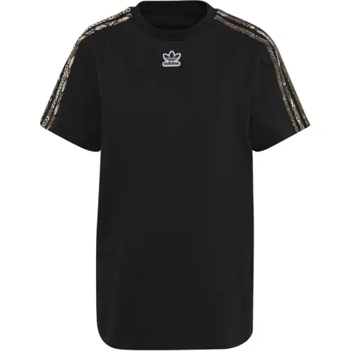 Adidas Originals T Shirts Women's Black Crew Neck Moderate Straight Fit