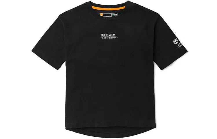 Timberland T Shirts Women's Black Crew Neck Moderate Straight Fit