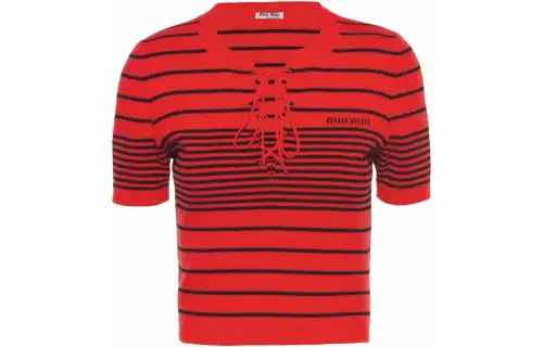 MIU MIU T Shirts Women's Red Crew Neck Moderate Straight Fit