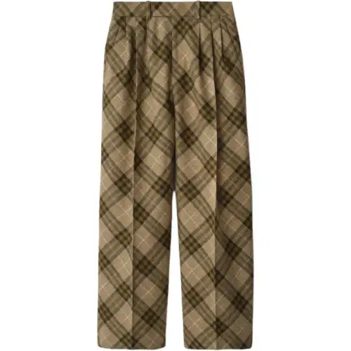 Burberry Straight-Leg Checkered Tailored Trousers