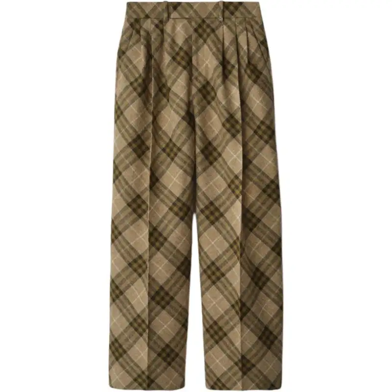 Burberry Straight-Leg Checkered Tailored Trousers