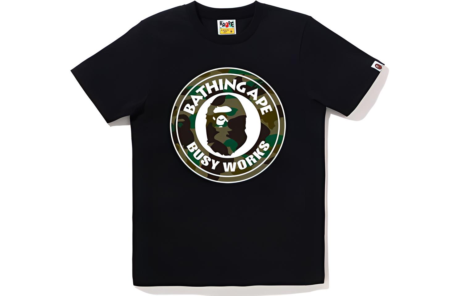 Женская футболка A BATHING APE с круглым логотипом (белая)