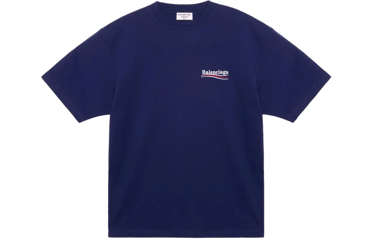 Balenciaga Women's Political Campaign Oversized T-Shirt Dark Blue/Multi