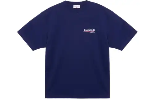 Balenciaga Women's Political Campaign Oversized T-Shirt Dark Blue/Multi