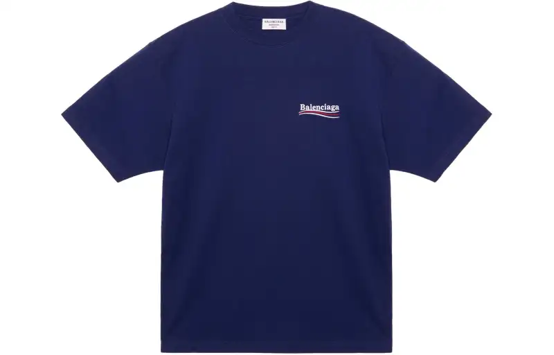 Balenciaga Women's Political Campaign Oversized T-Shirt Dark Blue/Multi