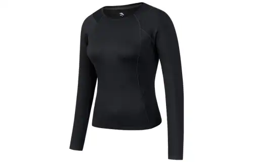 Anta Crew Neck Fitted Long Sleeved T Shirt Women's Black