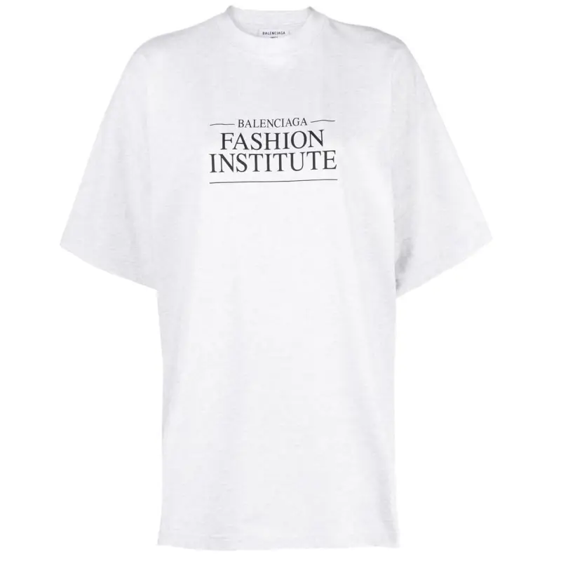 Balenciaga T Shirt Women's Gray White Loose Fit