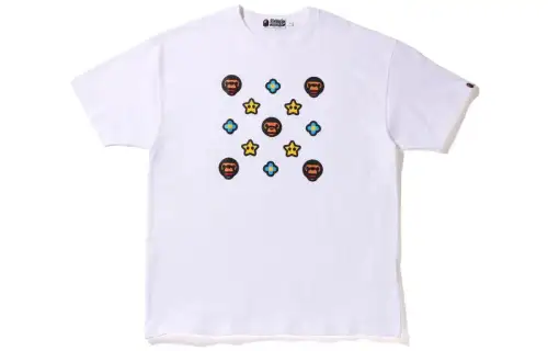 A BATHING APE T Shirts Women's White Crew Neck Moderate Straight Fit