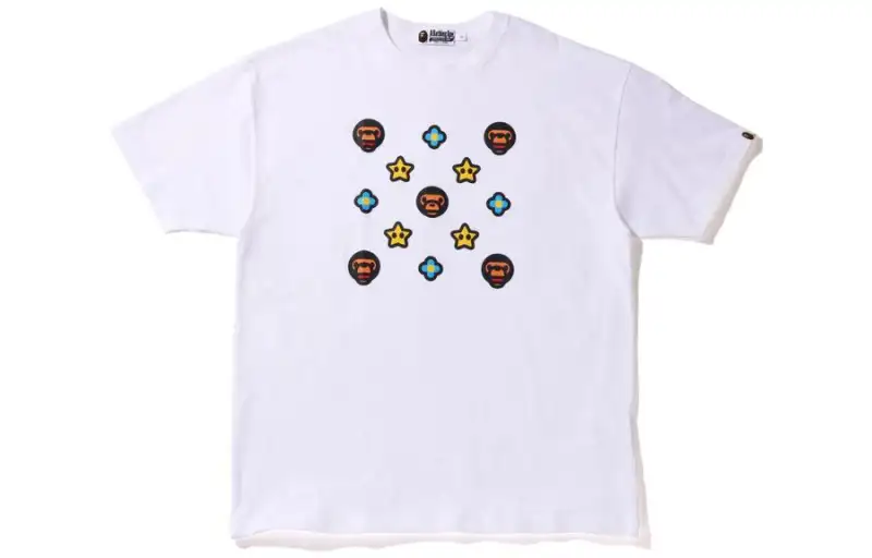 A BATHING APE T Shirts Women's White Crew Neck Moderate Straight Fit